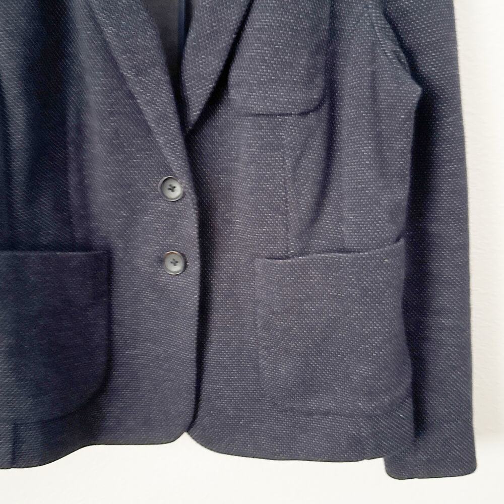 BODEN | Blazer Cotton Blend Navy Blue Micro Dot Jacket Preppy Classic | Size 12 - Picture 3 of 8